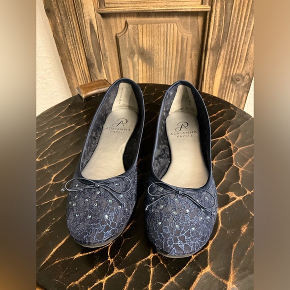 Adrianna Papell Women’s Shirley Closed Toe Slide Flats Size 6M Color Navy Blue - Picture 6 of 8